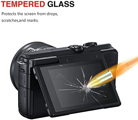 אקוקס [3-מארז] מגן מסך זכוכית מחוסמת למצלמה של קנון אוס מ-200, [0.3 ממ 2.5 ד בחדות גבוהה] כיסוי מגן 9 שעות,